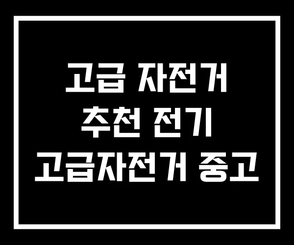 고급 자전거 추천 전기 고급자전거 중고