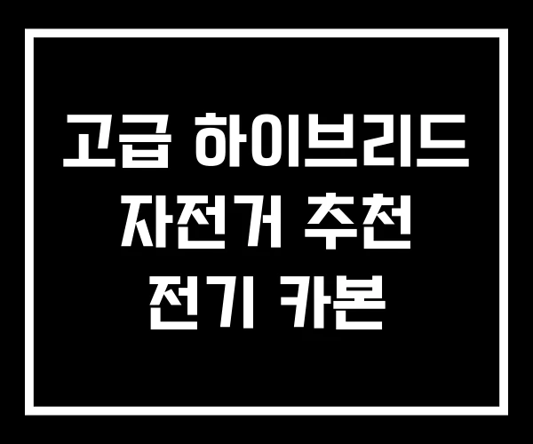 고급 하이브리드 자전거 추천 전기 카본