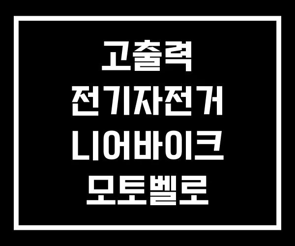 고출력 전기자전거 니어바이크 모토벨로