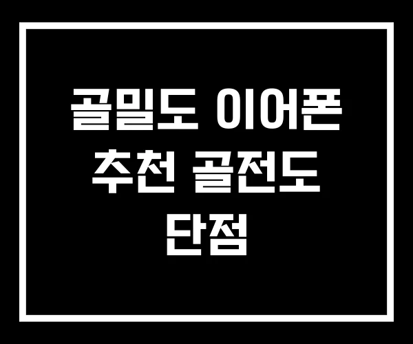 골밀도 이어폰 추천 골전도 단점