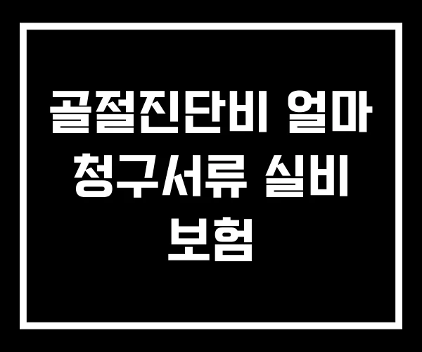 골절진단비 얼마 청구서류 실비 보험
