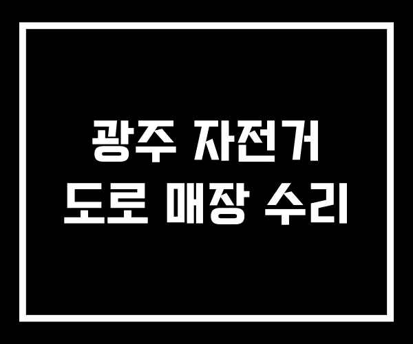 광주 자전거 도로 매장 수리
