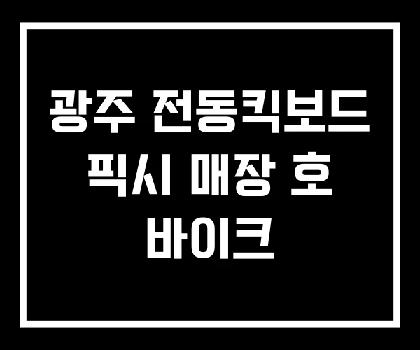 광주 전동킥보드 픽시 매장 호 바이크