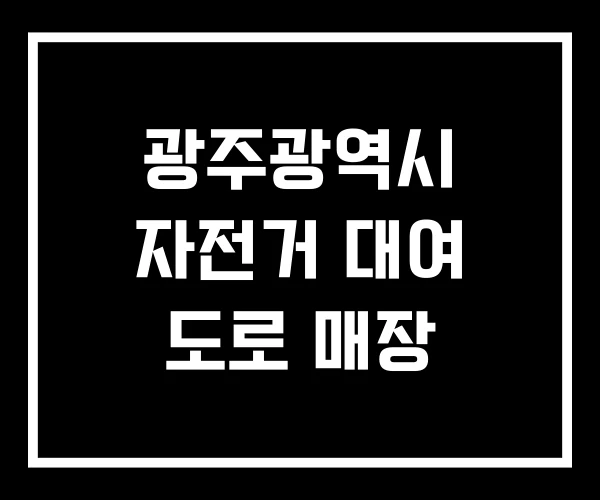 광주광역시 자전거 대여 도로 매장