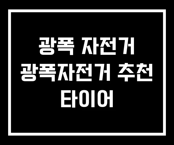 광폭 자전거 광폭자전거 추천 타이어