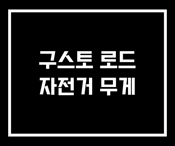 구스토 로드 자전거 무게