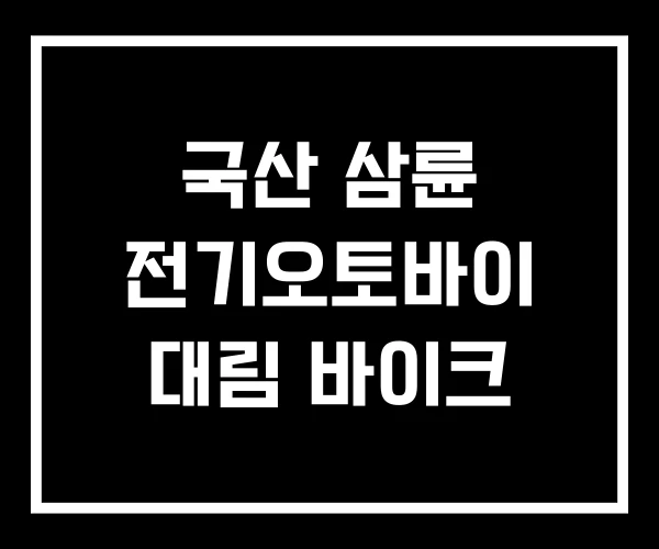 국산 삼륜 전기오토바이 대림 바이크