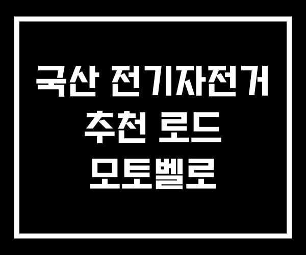 국산 전기자전거 추천 로드 모토벨로