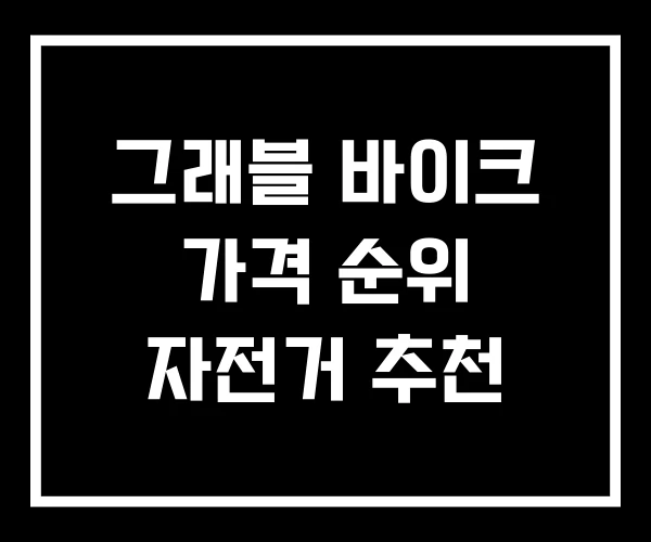 그래블 바이크 가격 순위 자전거 추천