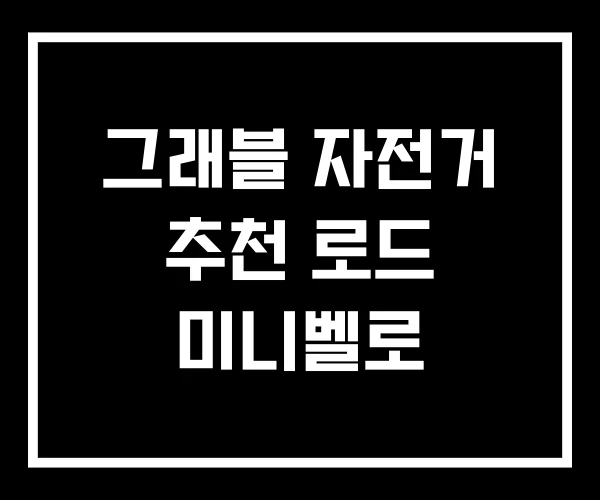 그래블 자전거 추천 로드 미니벨로