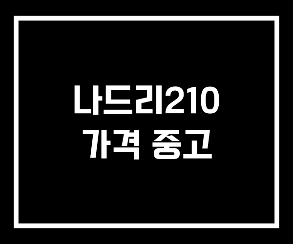나드리210 가격 중고
