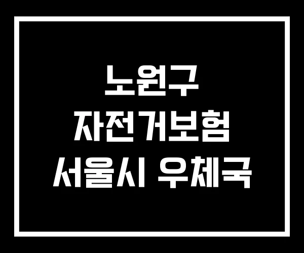 노원구 자전거보험 서울시 우체국