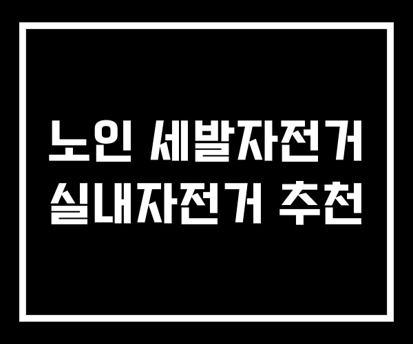 노인 세발자전거 실내자전거 추천