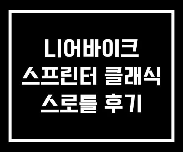 니어바이크 스프린터 클래식 스로틀 후기 니어바이크 스프린터 클래식 스로틀 후기