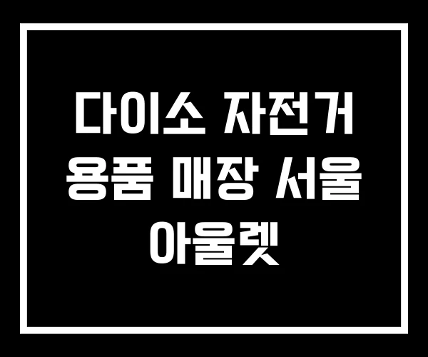 다이소 자전거 용품 매장 서울 아울렛 다이소 자전거 용품 매장 서울 아울렛
