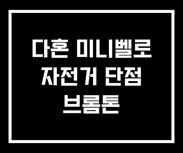 다혼 미니벨로 자전거 단점 브롬톤 다혼 미니벨로 자전거 단점 브롬톤
