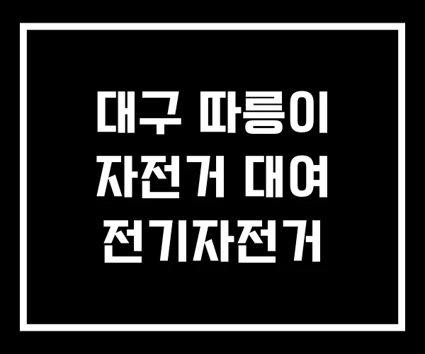 대구 따릉이 자전거 대여 전기자전거 대구 따릉이 자전거 대여 전기자전거