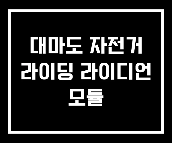 대마도 자전거 라이딩 라이디언 모듈