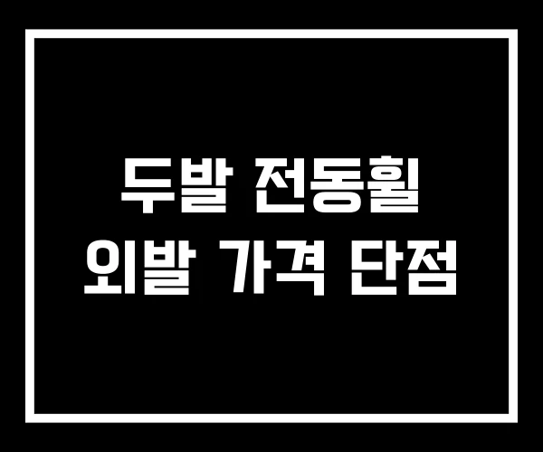 두발 전동휠 외발 가격 단점