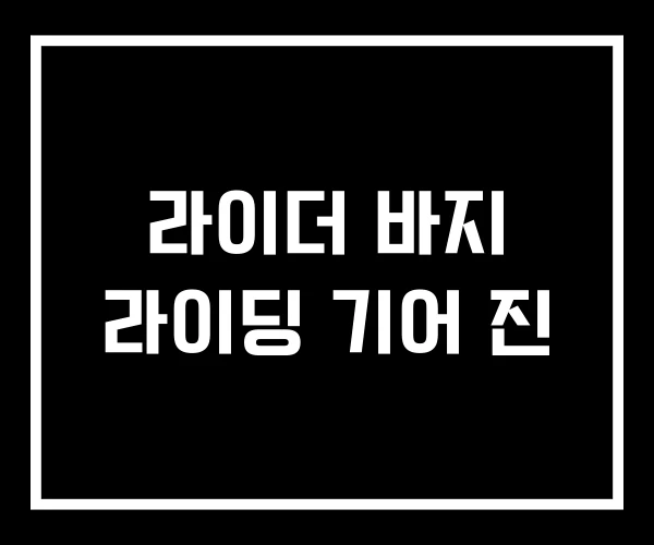 라이더 바지 라이딩 기어 진