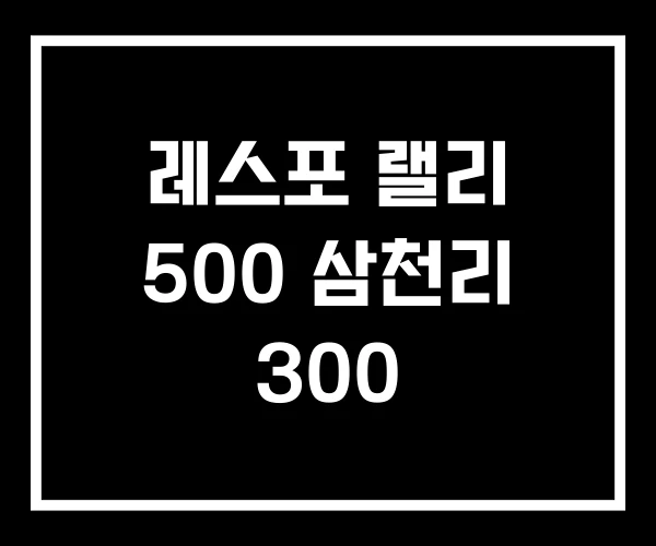 레스포 랠리 500 삼천리 300 레스포 랠리 500 삼천리 300