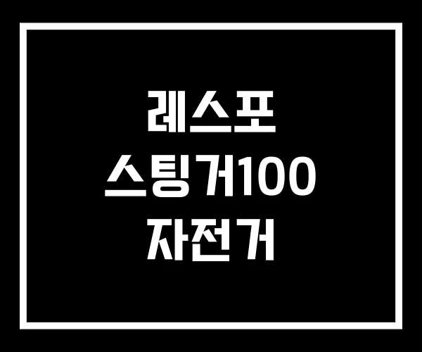 레스포 스팅거100 자전거