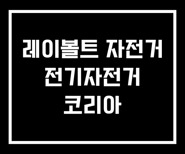 레이볼트 자전거 전기자전거 코리아