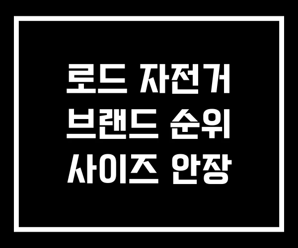 로드 자전거 브랜드 순위 사이즈 안장