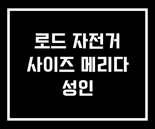 로드 자전거 사이즈 메리다 성인
