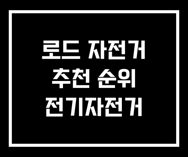 로드 자전거 추천 순위 전기자전거