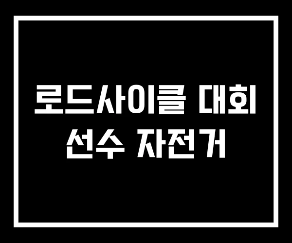 로드사이클 대회 선수 자전거