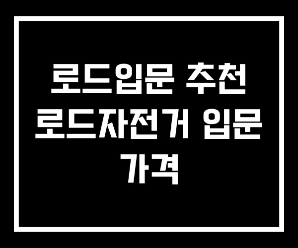 로드입문 추천 로드자전거 입문 가격