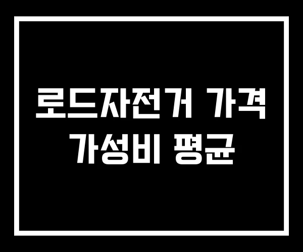 로드자전거 가격 가성비 평균