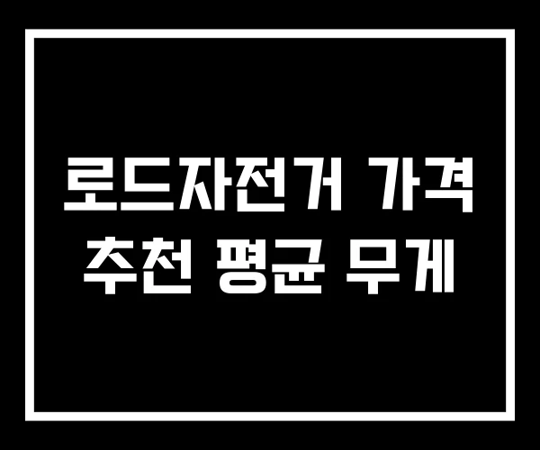 로드자전거 가격 추천 평균 무게