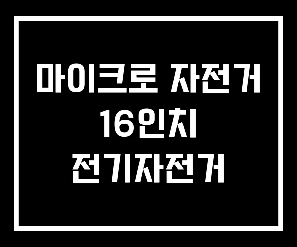 마이크로 자전거 16인치 전기자전거