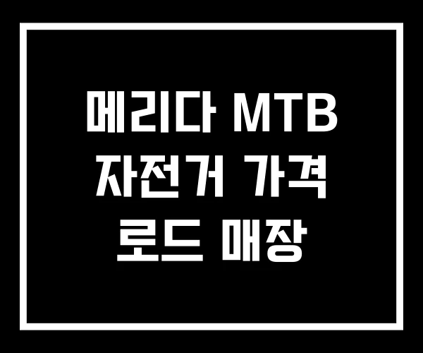 메리다 MTB 자전거 가격 로드 매장