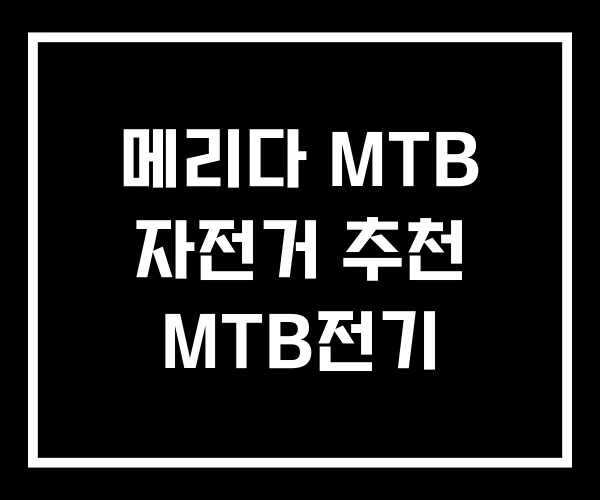 메리다 MTB 자전거 추천 MTB전기