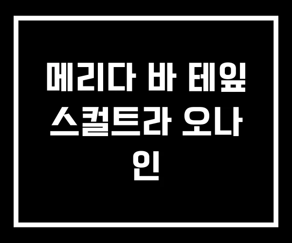 메리다 바 테잎 스컬트라 오나 인