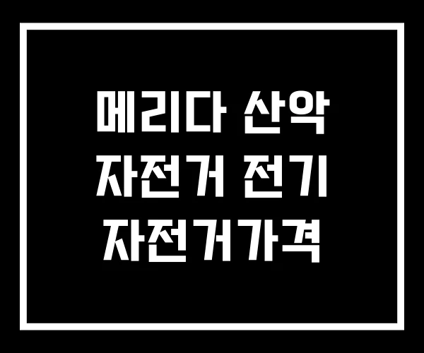 메리다 산악 자전거 전기 자전거가격