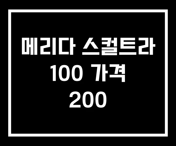 메리다 스컬트라 100 가격 200