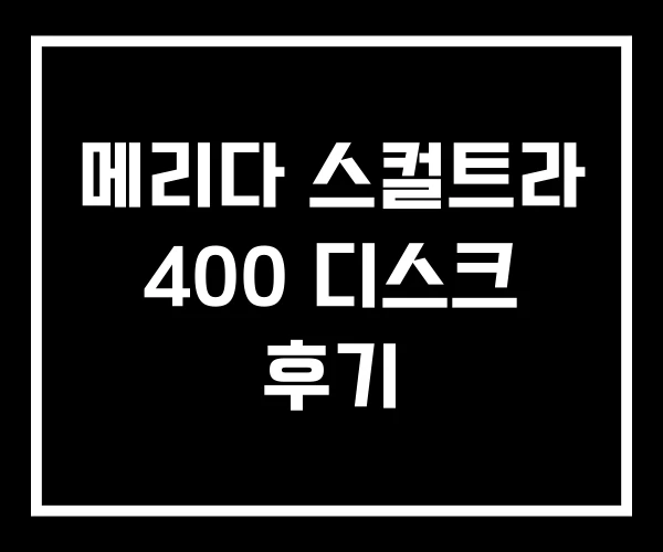 메리다 스컬트라 400 디스크 후기