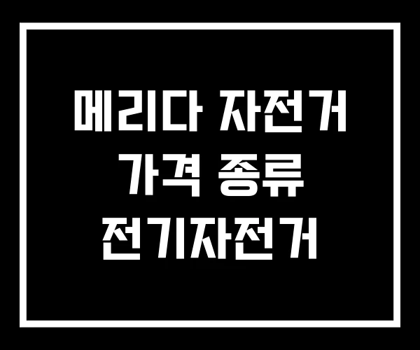 메리다 자전거 가격 종류 전기자전거