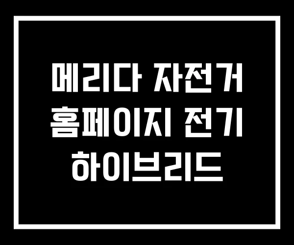 메리다 자전거 홈페이지 전기 하이브리드