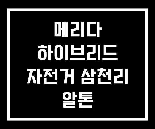 메리다 하이브리드 자전거 삼천리 알톤