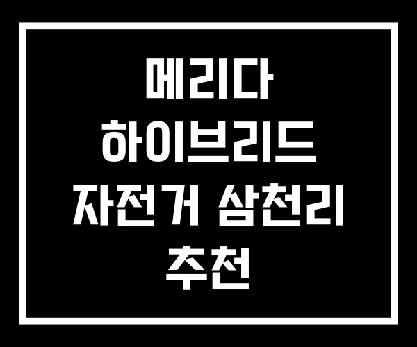 메리다 하이브리드 자전거 삼천리 추천