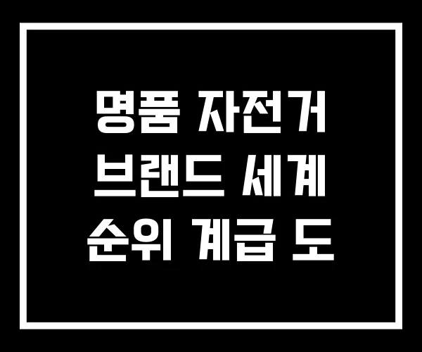 명품 자전거 브랜드 세계 순위 계급 도