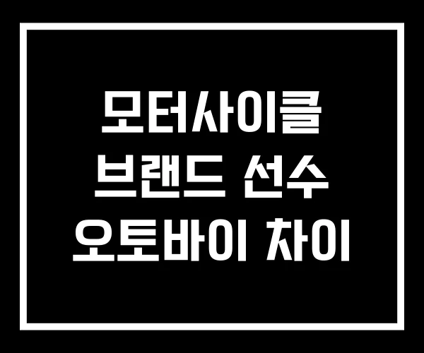 모터사이클 브랜드 선수 오토바이 차이