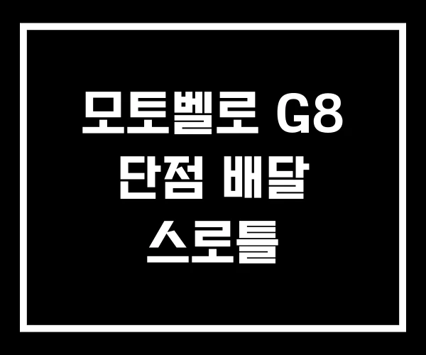모토벨로 G8 단점 배달 스로틀