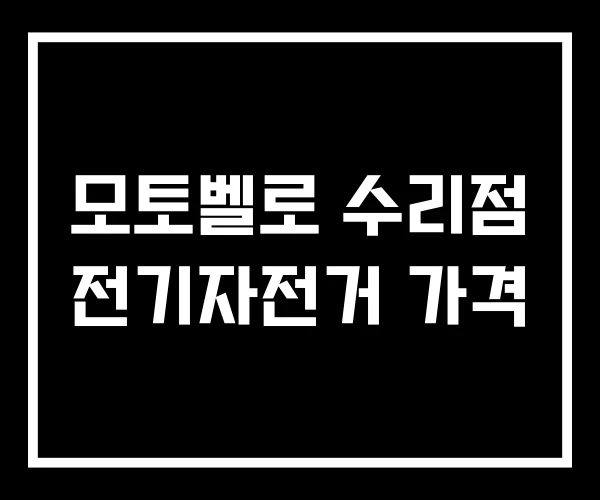 모토벨로 수리점 전기자전거 가격 모토벨로 수리점 전기자전거 가격