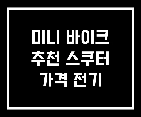 미니 바이크 추천 스쿠터 가격 전기
